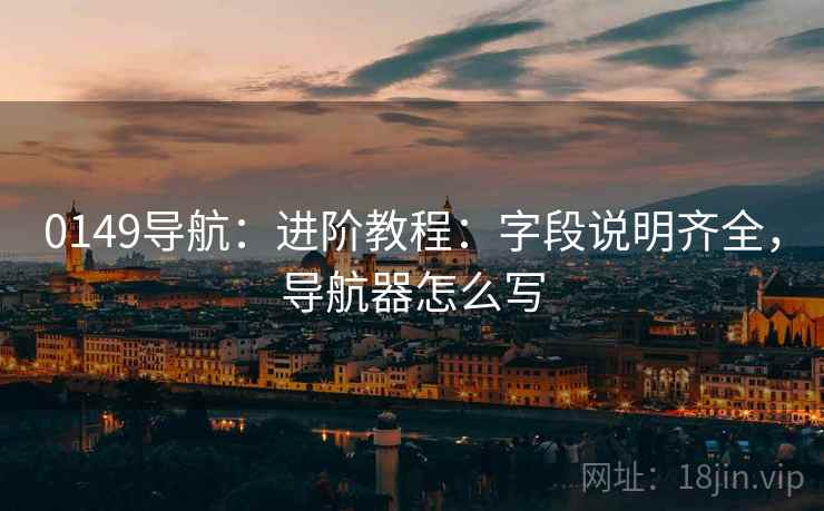 0149导航：进阶教程：字段说明齐全，导航器怎么写